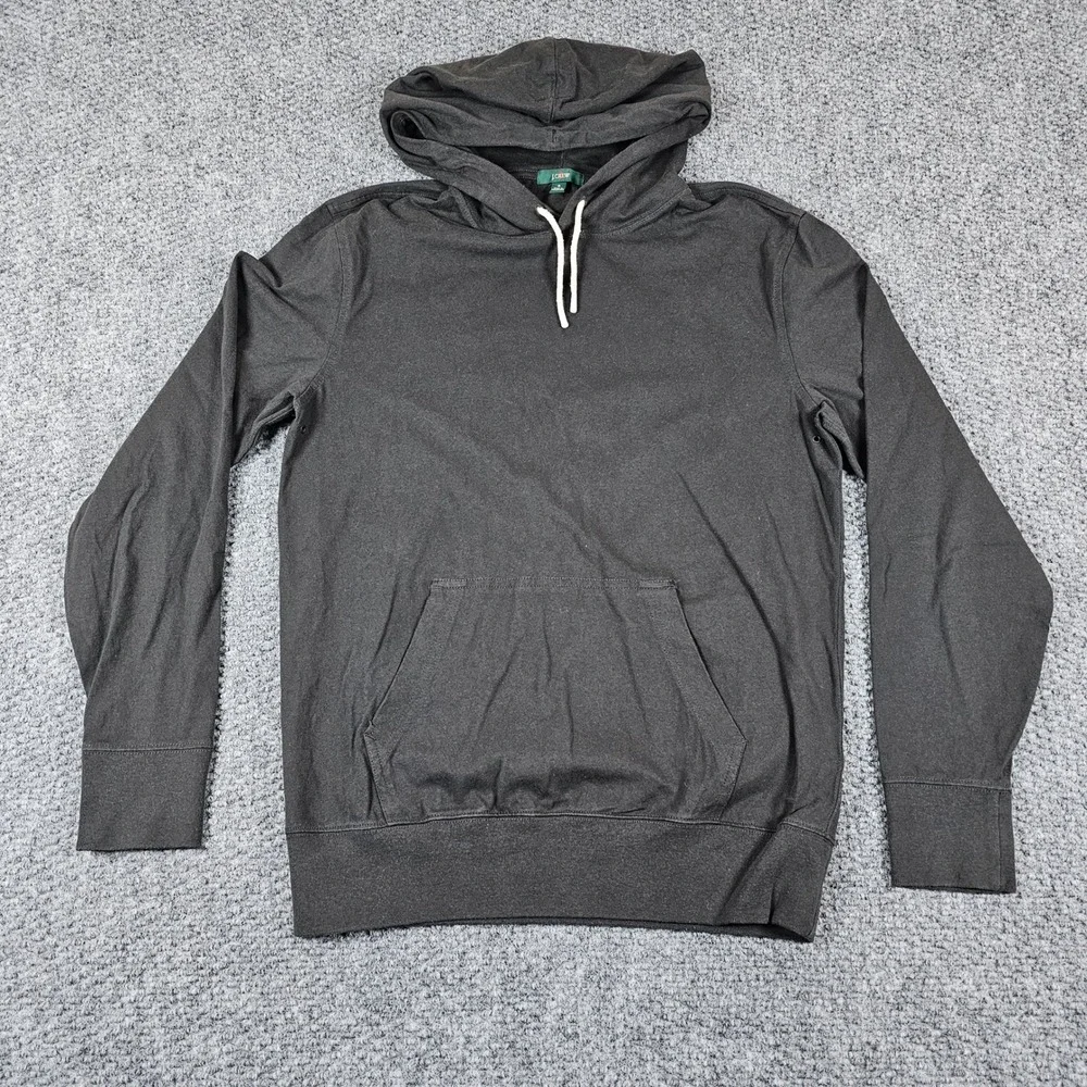 J Crew Oarsman Gray Long Sleeve Hoodie Pockets Drawstring Sweatshirt Men's Small